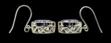 Load image into Gallery viewer, Amethyst Filigree Earrings, Oval Faceted, Sterling Silver,  17 carats, February Birthstone, 6th Anniversary Gemstone