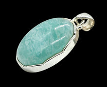 Load image into Gallery viewer, Peruvian Amazonite Pendant, Sterling Silver, Natural glowing seafoam blue green colour, amazing natural Gemstone - GemzAustralia 