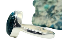 Load image into Gallery viewer, Chrysocolla Ring, Size S, Sterling Silver, Pear Shaped, Turquoise Blue Gem, Communication Stone, Serenity Stone - GemzAustralia 