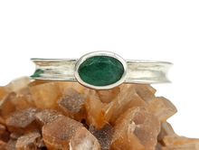 Load image into Gallery viewer, Emerald Ring, Size Q, Sterling Silver, Side Set Oval, May Birthstone, Genuine Gemstone, Stone of Inspiration - GemzAustralia 