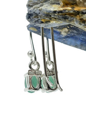 Load image into Gallery viewer, Natural Columbian Emerald Earrings, 2 carats, May Birthstone, Stone of Inspiration - GemzAustralia 