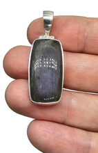Load image into Gallery viewer, Rectangle Purple Labradorite Pendant, Sterling Silver, Magical Gem, Trust Stone, Mystical Gemstone, Third eye chakra - GemzAustralia 