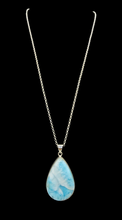 Load image into Gallery viewer, Massive Pear Shaped Larimar Pendant, Dolphin Stone, Stone of Atlantis, Sterling Silver, Spiritual Gemstone - GemzAustralia 