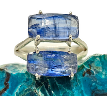 Load image into Gallery viewer, Kyanite Ring, Size 7, Emerald Faceted, 16 carats, Sterling Silver, Gemstone for Negotiation &amp; Communication - GemzAustralia 
