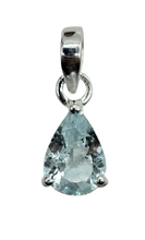 Load image into Gallery viewer, Aquamarine Pendant, March Birthstone, Pear Faceted, 2.6 carats, Courage Gemstone, Communication Stone - GemzAustralia 