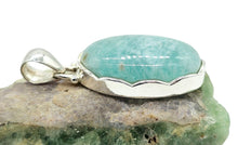 Load image into Gallery viewer, Peruvian Amazonite Pendant, Sterling Silver, Natural glowing seafoam blue green colour, amazing natural Gemstone - GemzAustralia 
