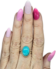 Load image into Gallery viewer, Peruvian Amazonite Ring, Size Q1/2, Sterling Silver, Natural glowing seafoam blue green colour, amazing natural Gemstone - GemzAustralia 