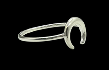 Load image into Gallery viewer, Crescent Moon Ring, Sterling Silver, Celestial Ring, Night Sky Jewellery, Represents Intuition and Femininity - GemzAustralia 