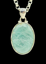 Load image into Gallery viewer, Peruvian Amazonite Pendant, Sterling Silver, Natural glowing seafoam blue green colour, amazing natural Gemstone - GemzAustralia 