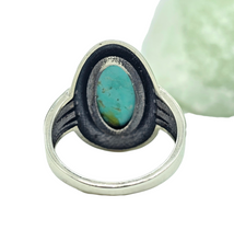 Load image into Gallery viewer, Blue Turquoise Ring, Size 8.25, Sterling Silver, Oval Shaped, Protection Stone, Love Rock, December Birthstone - GemzAustralia 