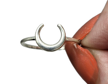 Load image into Gallery viewer, Crescent Moon Ring, Sterling Silver, Celestial Ring, Night Sky Jewellery, Represents Intuition and Femininity - GemzAustralia 