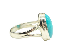 Load image into Gallery viewer, Peruvian Amazonite Ring, Size Q1/2, Sterling Silver, Natural glowing seafoam blue green colour, amazing natural Gemstone - GemzAustralia 