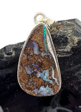 Load image into Gallery viewer, Australian Boulder Opal Pendant, Solid Opal, Australian Opal, Sterling Silver, October Birthstone, Precious Stone - GemzAustralia 