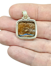 Load image into Gallery viewer, Australian Boulder Opal Pendant, Solid Opal, Australian Opal, Sterling Silver, October Birthstone, Precious Stone, Pure Energy - GemzAustralia 