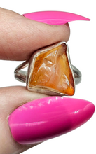 Load image into Gallery viewer, Raw Carnelian Ring, Size 6.5, Sterling Silver, Orange Gemstone, Rough Carnelian, Artist's Stone, Warm Vibrant Gem, Confidence Gem - GemzAustralia 