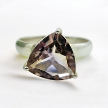 Load image into Gallery viewer, Trillion Ametrine Ring, Size 9, Sterling Silver, Combination of Amethyst &amp; Citrine, Trystine Crystal, Bolivianite, Stone of Balance - GemzAustralia 