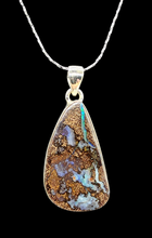 Load image into Gallery viewer, Australian Boulder Opal Pendant, Solid Opal, Australian Opal, Sterling Silver, October Birthstone, Precious Stone - GemzAustralia 