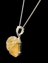 Load image into Gallery viewer, Raw Citrine Pendant, Sterling Silver, Rough Gemstone, November Birthstone, Prong Set, Happiness Gem, Success Stone - GemzAustralia 