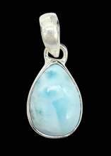 Load image into Gallery viewer, Larimar Pendant, Sterling Silver, Stone of Atlantis, Dolphin Stone, Pear Shaped, Spiritual Gemstone, Volcanic Gemstone - GemzAustralia 
