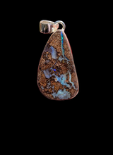 Load image into Gallery viewer, Australian Boulder Opal Pendant, Solid Opal, Australian Opal, Sterling Silver, October Birthstone, Precious Stone - GemzAustralia 
