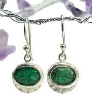 Load image into Gallery viewer, Emerald Earrings, May Birthstone, Stone of Inspiration, Strengthens Memory, Infinite Patience, Deep Green Gemstone, Genuine Gemstones - GemzAustralia 
