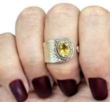 Load image into Gallery viewer, Citrine Ring, Adjustable Size, Sterling Silver, Oval Faceted, November Birthstone, Abundance Gemstone, Success Stone, Natural Gemstone - GemzAustralia 