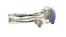 Load image into Gallery viewer, Raw Tanzanite Constellation Ring, Size 8, December Birthstone, Sterling Silver, Rough Tanzanite, Artisanal Piece - GemzAustralia 