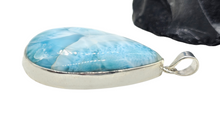 Load image into Gallery viewer, Massive Pear Shaped Larimar Pendant, Dolphin Stone, Stone of Atlantis, Sterling Silver, Spiritual Gemstone - GemzAustralia 