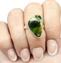 Load image into Gallery viewer, Green Chrome Chalcedony Ring, Size 7, Sterling Silver, Matorolite Gemstone, Higher Purpose Gem, Cancer &amp; Sagittarius
