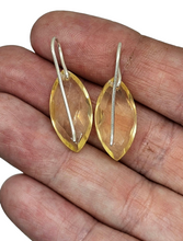 Load image into Gallery viewer, Lemon Quartz Earrings, Marquise Checkerboard Faceted, Sterling Silver, Joy Gemstone, Confidence Stone, High Vibrational Stone - GemzAustralia 