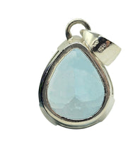 Load image into Gallery viewer, AAA+ Swiss Blue Topaz Pendant, 44 carats, Sterling Silver, Pear Faceted, December Birthstone, Bright Blue Gemstone - GemzAustralia 