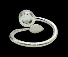 Load image into Gallery viewer, Green Amethyst Wrap Around Leaf Ring, Size 8, Sterling Silver, Prasiolite Gemstone, Powerful Protection Stone, Spiritual - GemzAustralia 