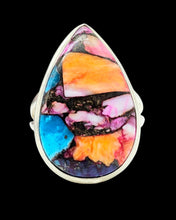 Load image into Gallery viewer, Pink Opal Oyster Turquoise Ring, Size 6.75, Pear Shaped, Sterling Silver, Love Stone, Heart Chakra, Courage Stone