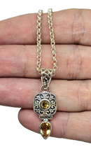 Load image into Gallery viewer, Vintage style Citrine Pendant, Sterling Silver, November Birthstone, Money Stone, Success Stone, Stone of Abundance, 13th Anniversary Gem - GemzAustralia 