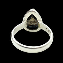 Load image into Gallery viewer, Red Ammolite Ring, Size 6.75, Sterling Silver, Pear Shaped, Fossilized Ammonite, Opal like Gemstone, Wisdom Stone, Growth Stone