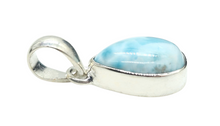 Load image into Gallery viewer, Larimar Pendant, Sterling Silver, Stone of Atlantis, Dolphin Stone, Pear Shaped, Spiritual Gemstone, Volcanic Gemstone - GemzAustralia 
