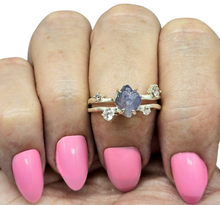 Load image into Gallery viewer, Raw Tanzanite Constellation Ring, Size 8, December Birthstone, Sterling Silver, Rough Tanzanite, Artisanal Piece - GemzAustralia 