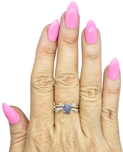Load image into Gallery viewer, Raw Tanzanite Constellation Ring, Size 8, December Birthstone, Sterling Silver, Rough Tanzanite, Artisanal Piece - GemzAustralia 