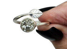 Load image into Gallery viewer, Green Amethyst Wrap Around Leaf Ring, Size 8, Sterling Silver, Prasiolite Gemstone, Powerful Protection Stone, Spiritual - GemzAustralia 