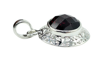 Load image into Gallery viewer, 8 carat Garnet Pendant, Sterling Silver, January Birthstone, Oval Shaped, Inspires Love &amp; Devotion, Energy Stone - GemzAustralia 