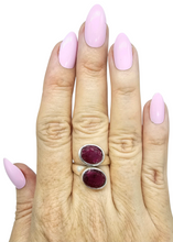 Load image into Gallery viewer, 11 carat Ruby Ring, Size 8.5, 40th Anniversary Stone, Sterling Silver, July Birthstone, Oval Faceted, Energy Stone - GemzAustralia 