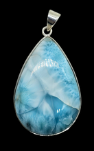Load image into Gallery viewer, Massive Pear Shaped Larimar Pendant, Dolphin Stone, Stone of Atlantis, Sterling Silver, Spiritual Gemstone - GemzAustralia 