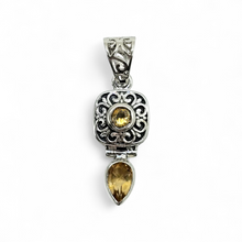 Load image into Gallery viewer, Vintage style Citrine Pendant, Sterling Silver, November Birthstone, Money Stone, Success Stone, Stone of Abundance, 13th Anniversary Gem - GemzAustralia 