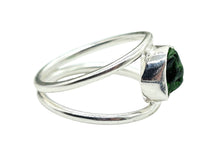 Load image into Gallery viewer, Rough Chrome Diopside Ring, Size 8, Siberian Emerald, Sterling Silver, Double Band, Holds Mysteries of the Universe