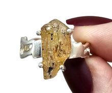 Load image into Gallery viewer, Imperial Topaz Ring, Size 7 3/4, Sterling Silver, Raw Gem, Filigree Band, Manifestation Stone, Solar Plexus Chakra, Rare Variety of Topaz - GemzAustralia 