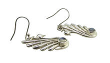 Load image into Gallery viewer, Peacock Labradorite Earrings, Sterling Silver, Blue Green Labradorite, Mystical Gemstone, Companion through Change - GemzAustralia 