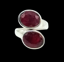 Load image into Gallery viewer, 11 carat Ruby Ring, Size 8.5, 40th Anniversary Stone, Sterling Silver, July Birthstone, Oval Faceted, Energy Stone - GemzAustralia 