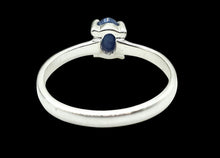 Load image into Gallery viewer, Australian Blue Sapphire Ring, Size 8, Sterling Silver, Oval Faceted, 1.2 carats, September Birthstone, Wisdom Stone
