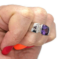 Load image into Gallery viewer, Amethyst Ring, 925 Sterling Silver Ring, White Gold Rhodium, Purple Gemstone Ring - GemzAustralia 