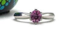 Load image into Gallery viewer, Pink Sapphire Ring, size 8.5, Solitaire Ring, 925 Sterling Silver, Prong Setting - GemzAustralia 
